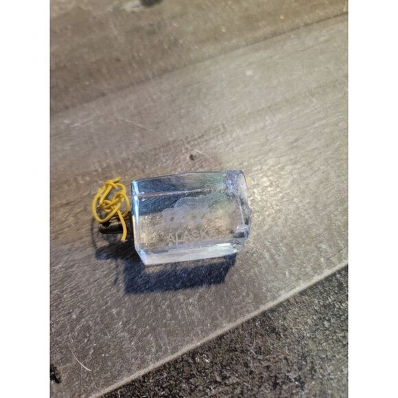 3D glass Alaska bear cub AS IS keychain figure - Picture 1 of 6